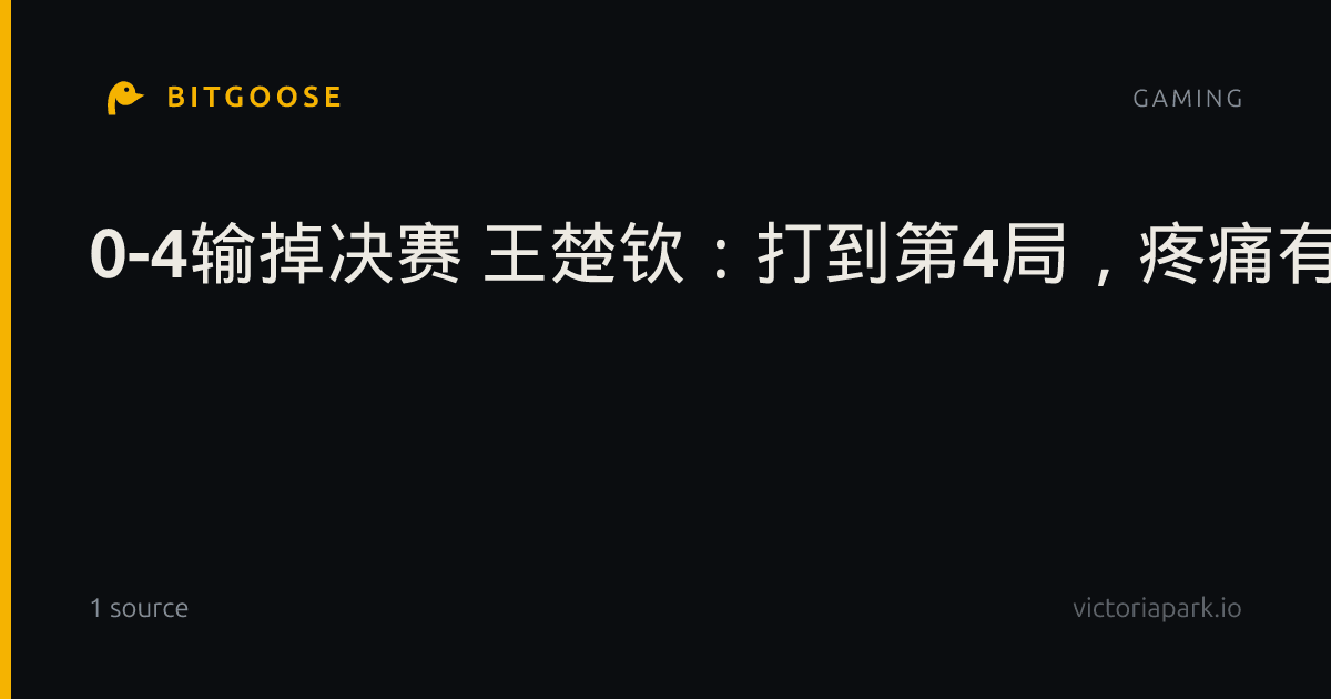 0-4输掉决赛 王楚钦：打到第4局，疼痛有点受不了