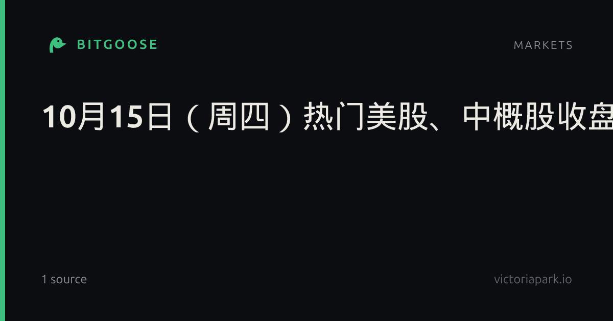 10月15日（周四）热门美股、中概股收盘一览