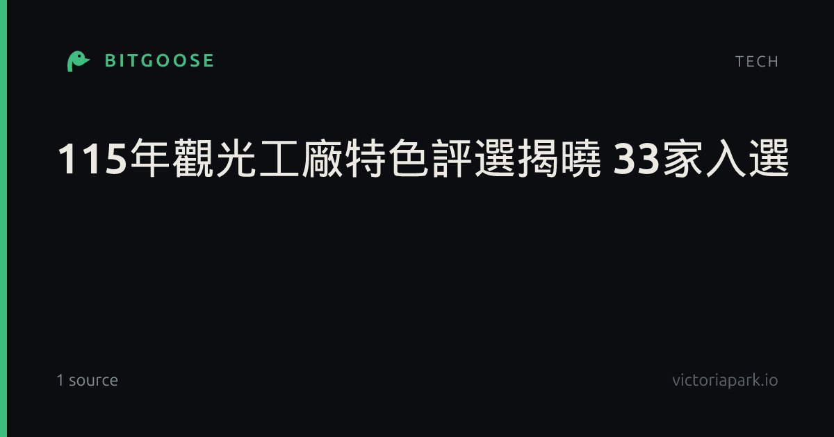 115年觀光工廠特色評選揭曉 33家入選
