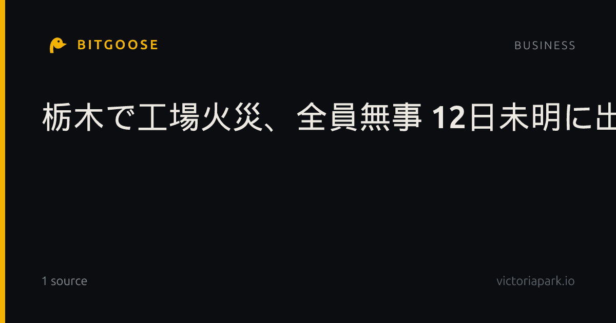 栃木で工場火災、全員無事 12日未明に出火