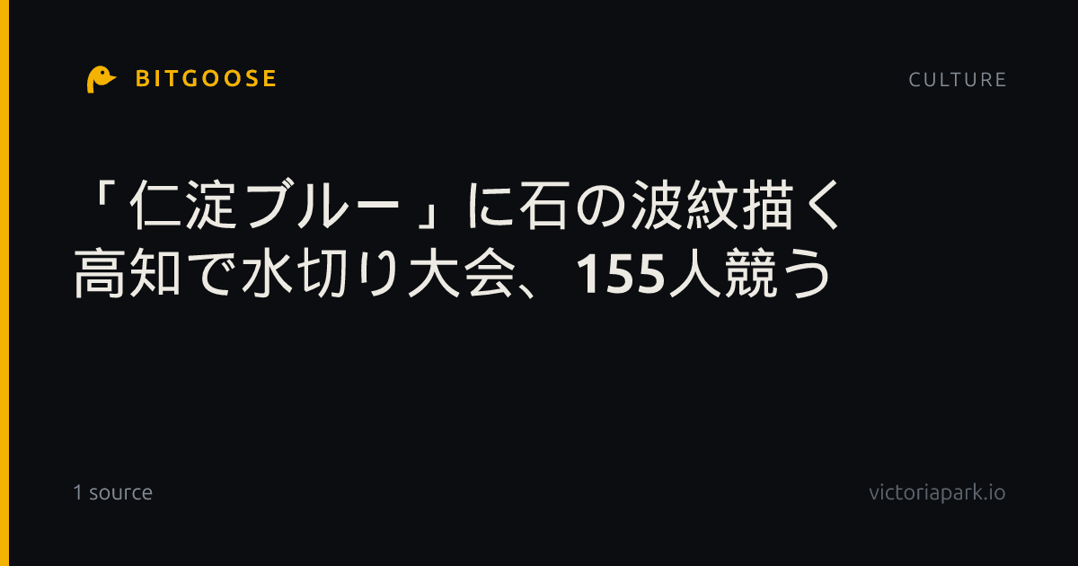 「仁淀ブルー」に石の波紋描く 高知で水切り大会、155人競う