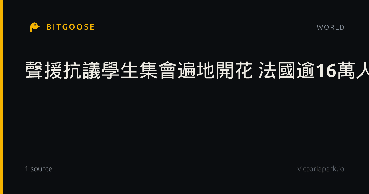 聲援抗議學生集會遍地開花 法國逾16萬人上街示威