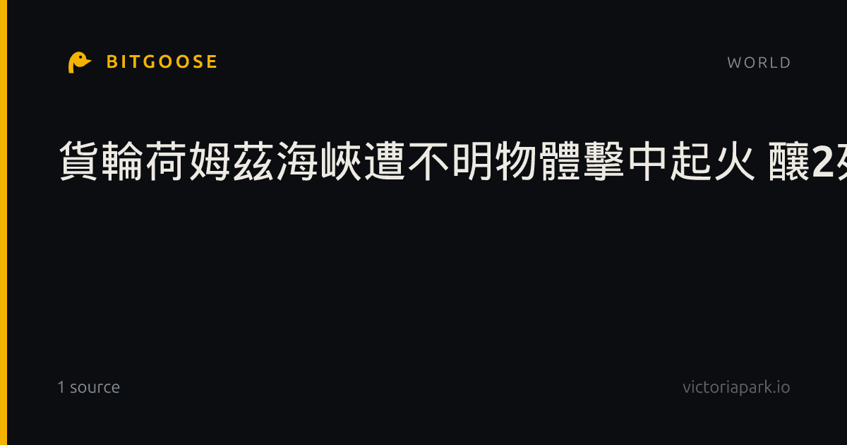 貨輪荷姆茲海峽遭不明物體擊中起火 釀2死傷全體撤離