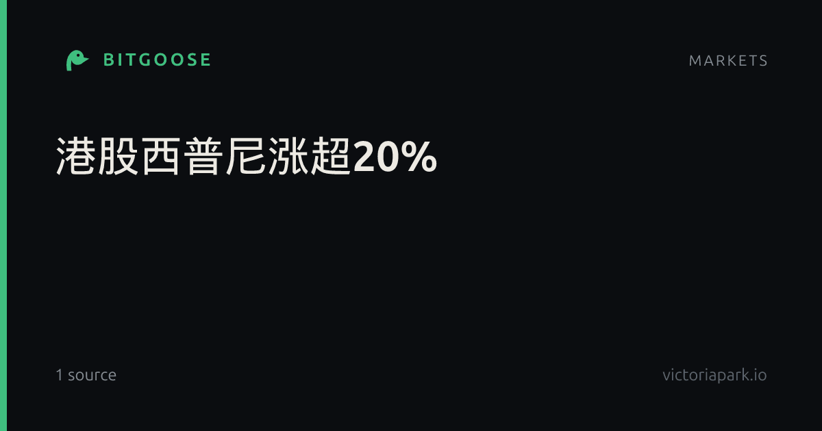 港股西普尼涨超20%