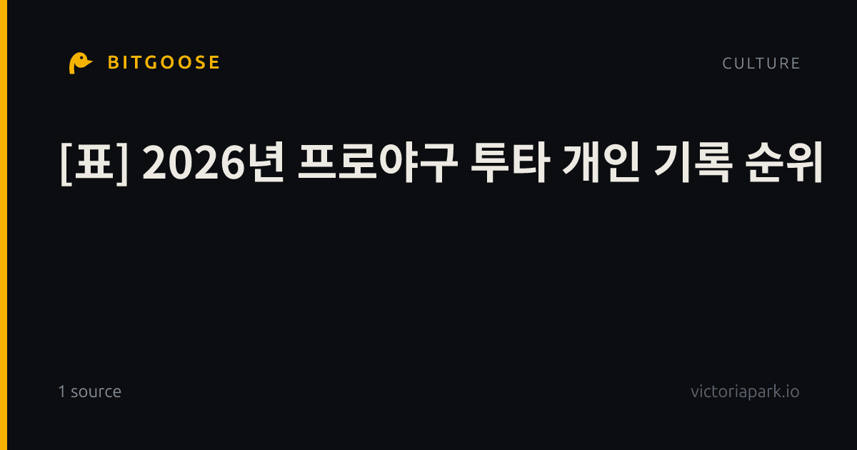 [표] 2026년 프로야구 투타 개인 기록 순위