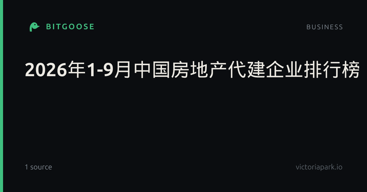 2026年1-9月中国房地产代建企业排行榜