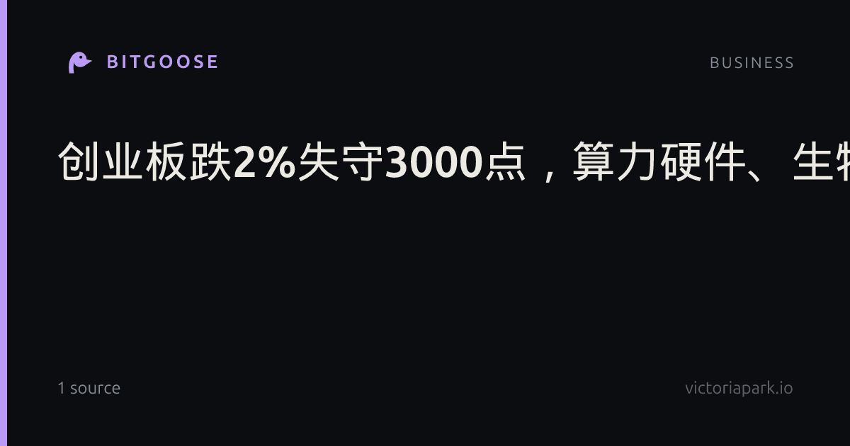 创业板跌2%失守3000点，算力硬件、生物医药集体下挫，江淮汽车跌停，恒科指涨超1%，科网股反弹