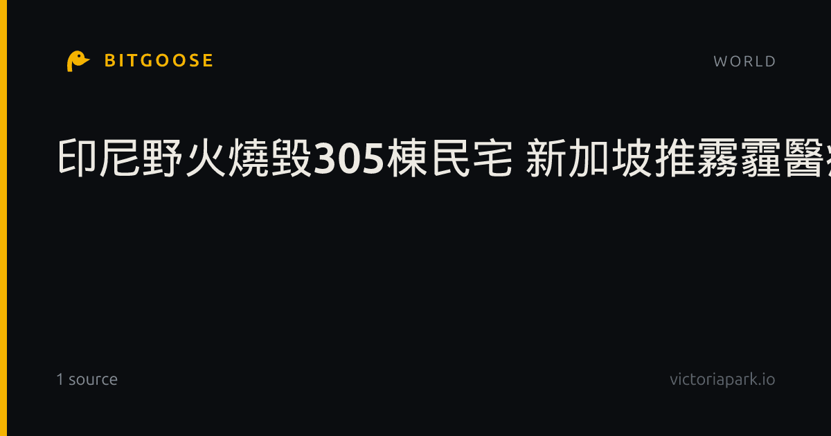 印尼野火燒毀305棟民宅 新加坡推霧霾醫療補助