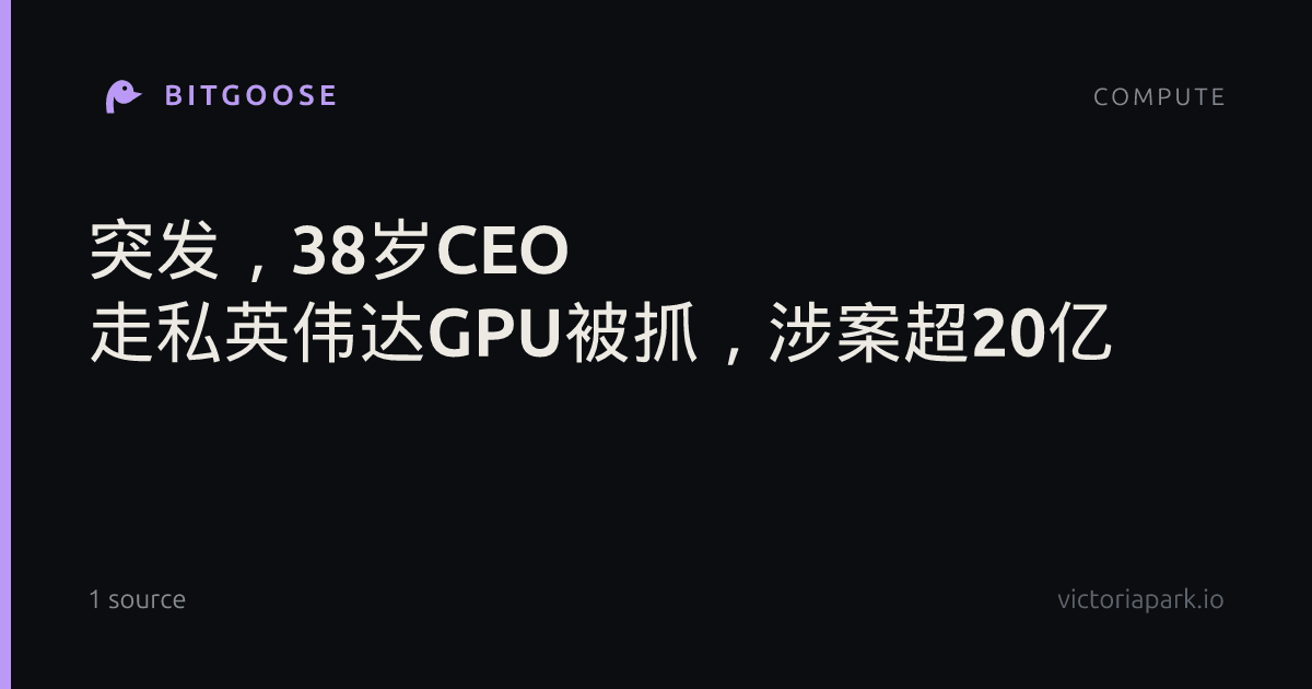 突发，38岁CEO 走私英伟达GPU被抓，涉案超20亿