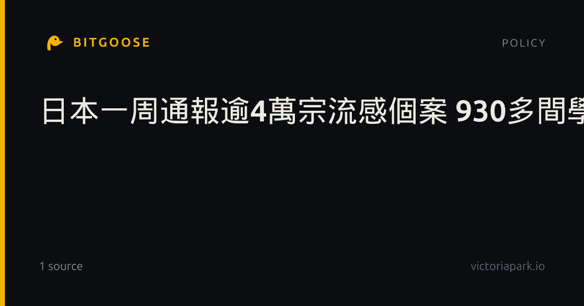 日本一周通報逾4萬宗流感個案 930多間學校停課