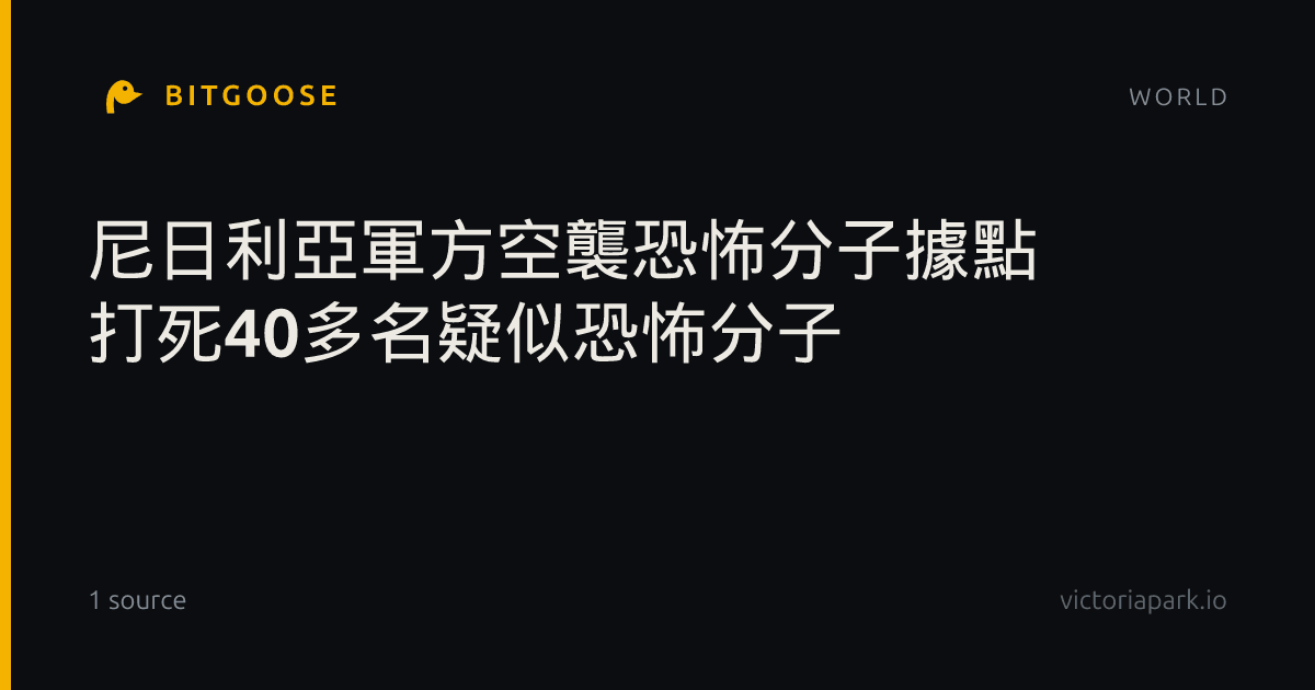 尼日利亞軍方空襲恐怖分子據點 打死40多名疑似恐怖分子
