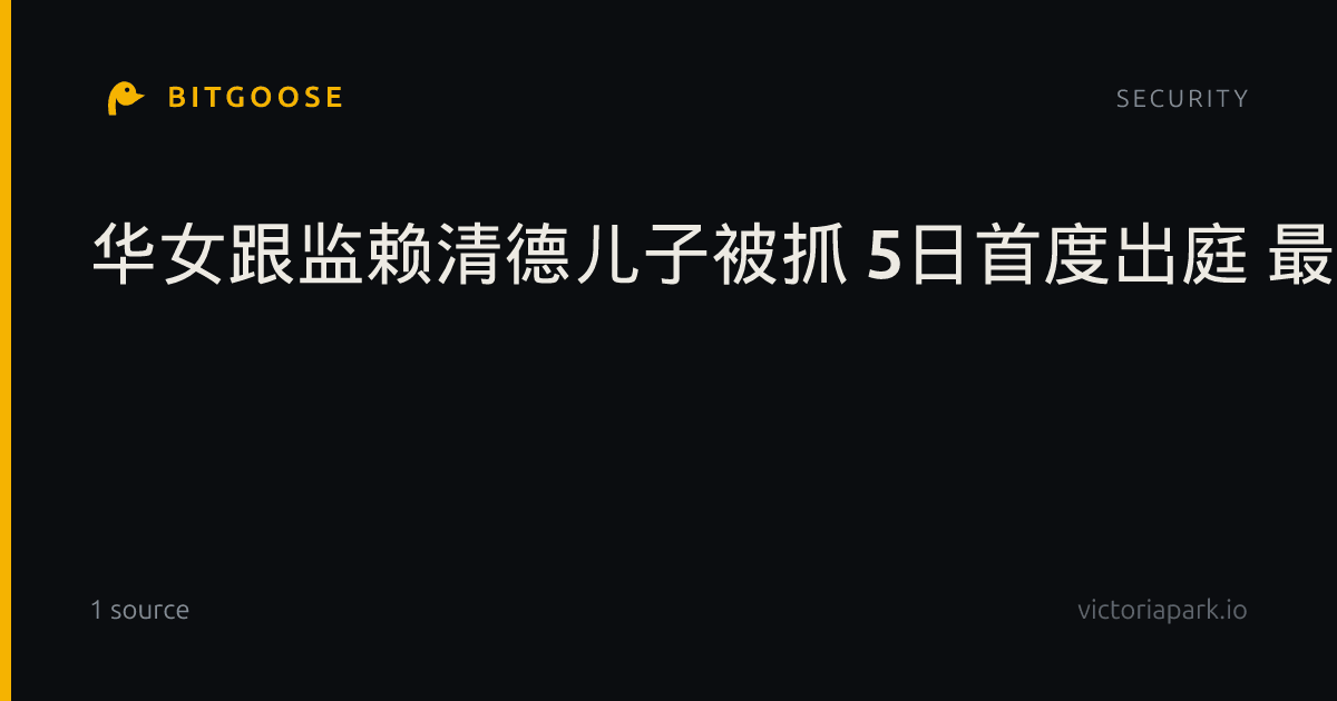 华女跟监赖清德儿子被抓 5日首度出庭 最重恐关10年