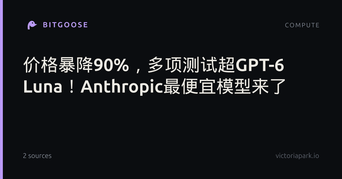 价格暴降90%，多项测试超GPT-6 Luna！Anthropic最便宜模型来了