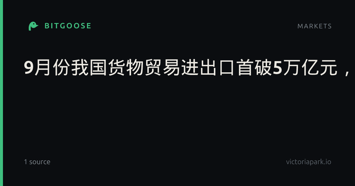 9月份我国货物贸易进出口首破5万亿元，增长27.5%。#贸易