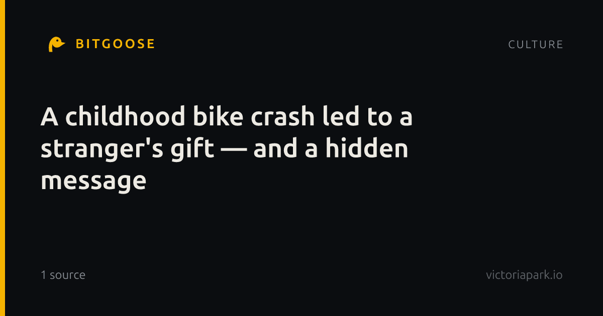 A childhood bike crash led to a stranger's gift — and a hidden message