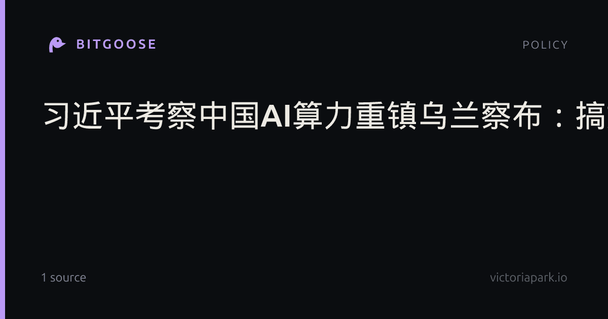 习近平考察中国AI算力重镇乌兰察布：搞好算力中心建设