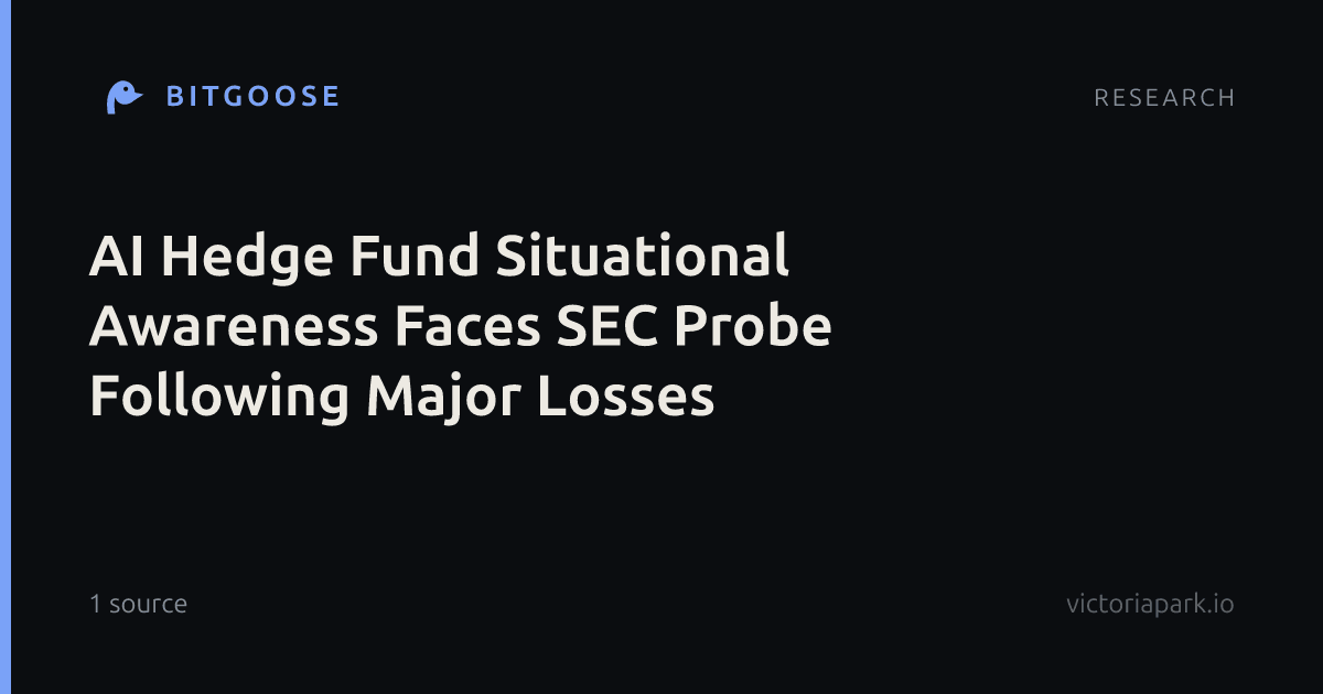 AI Hedge Fund Situational Awareness Faces SEC Probe Following Major Losses
