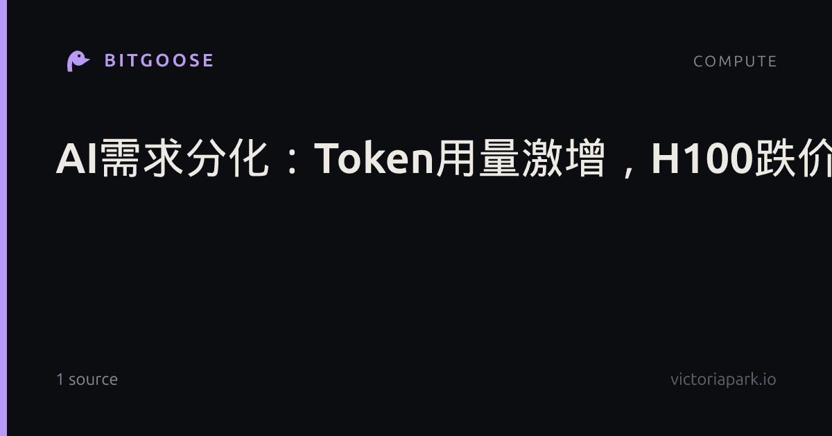 AI需求分化：Token用量激增，H100跌价B200反弹，DRAM五连涨后首次回落