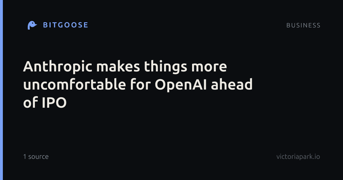 Anthropic makes things more uncomfortable for OpenAI ahead of IPO