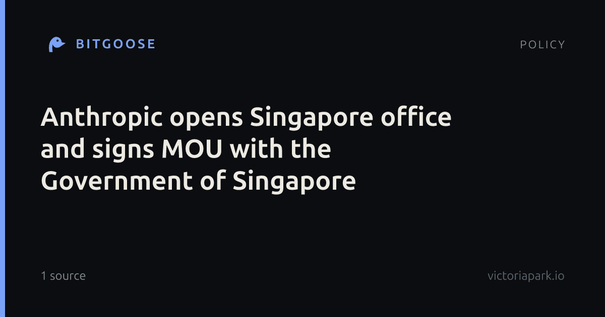 Anthropic opens Singapore office and signs MOU with the Government of Singapore