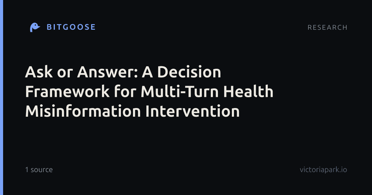 Ask or Answer: A Decision Framework for Multi-Turn Health Misinformation Intervention