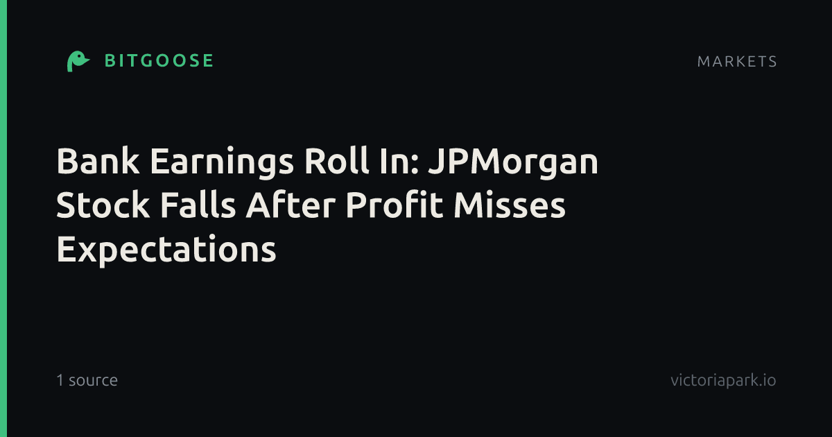 Bank Earnings Roll In: JPMorgan Stock Falls After Profit Misses Expectations