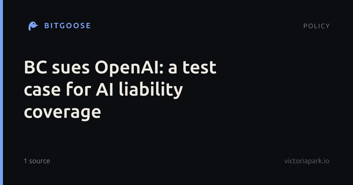 BC sues OpenAI: a test case for AI liability coverage