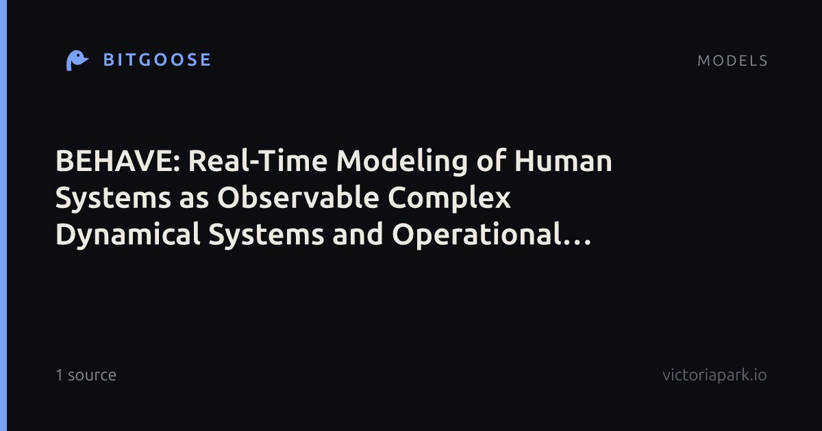 BEHAVE: Real-Time Modeling of Human Systems as Observable Complex Dynamical Systems and Operational Objects for Physical AI