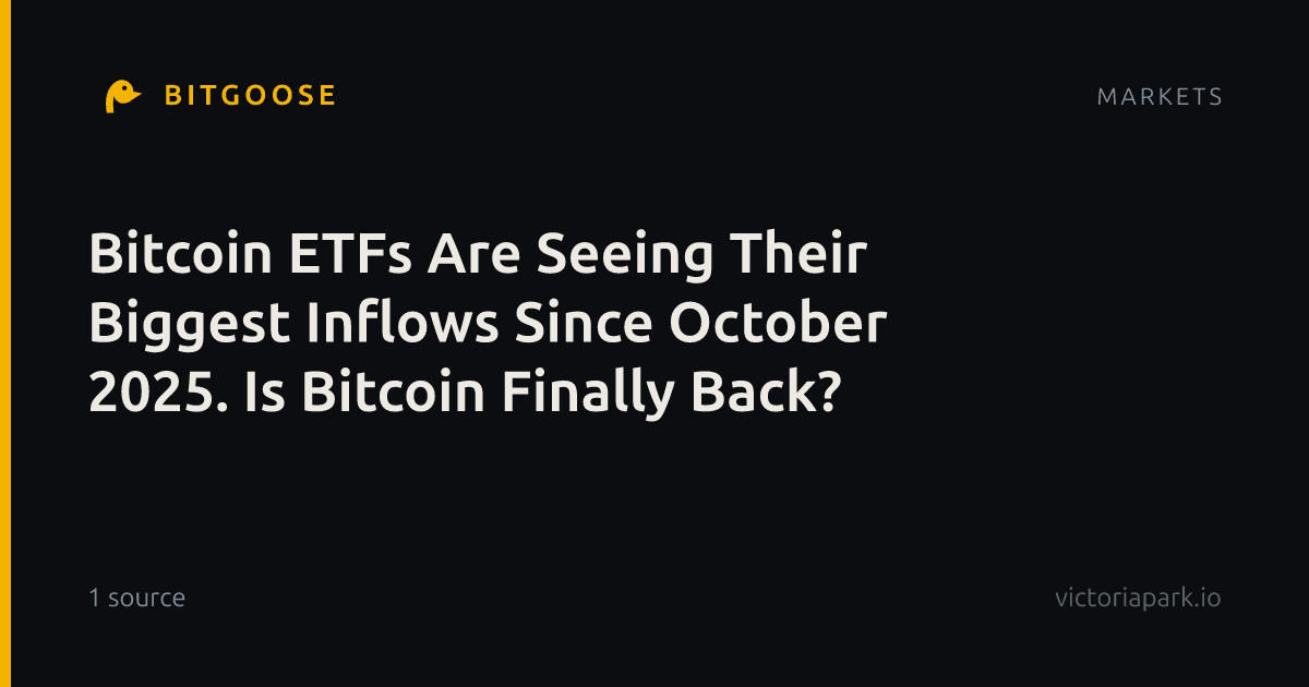 Bitcoin ETFs Are Seeing Their Biggest Inflows Since October 2025. Is Bitcoin Finally Back?