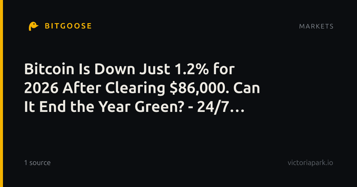 Bitcoin Is Down Just 1.2% for 2026 After Clearing $86,000. Can It End the Year Green? - 24/7 Wall St.