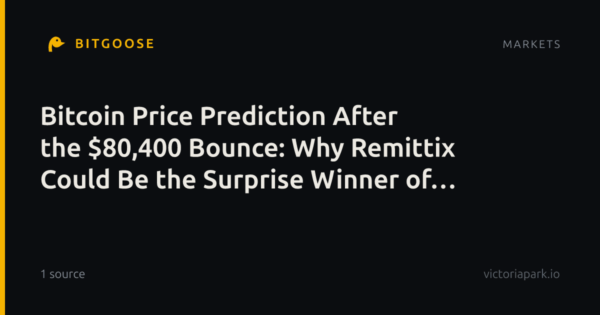 Bitcoin Price Prediction After the $80,400 Bounce: Why Remittix Could Be the Surprise Winner of Q4