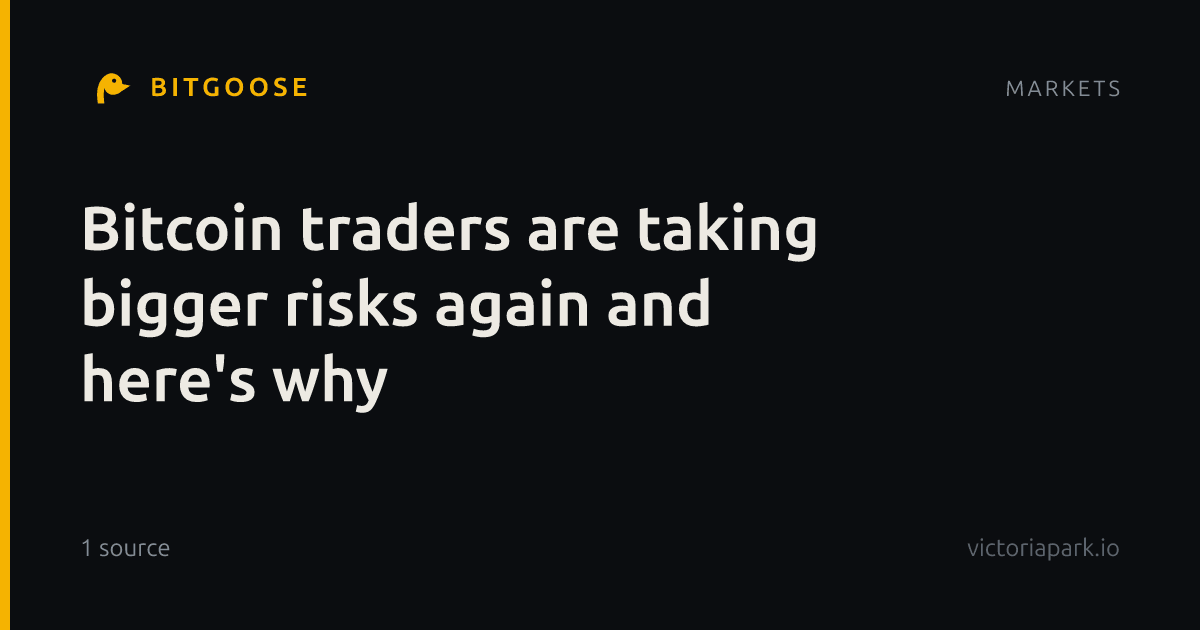 Bitcoin traders are taking bigger risks again and here's why