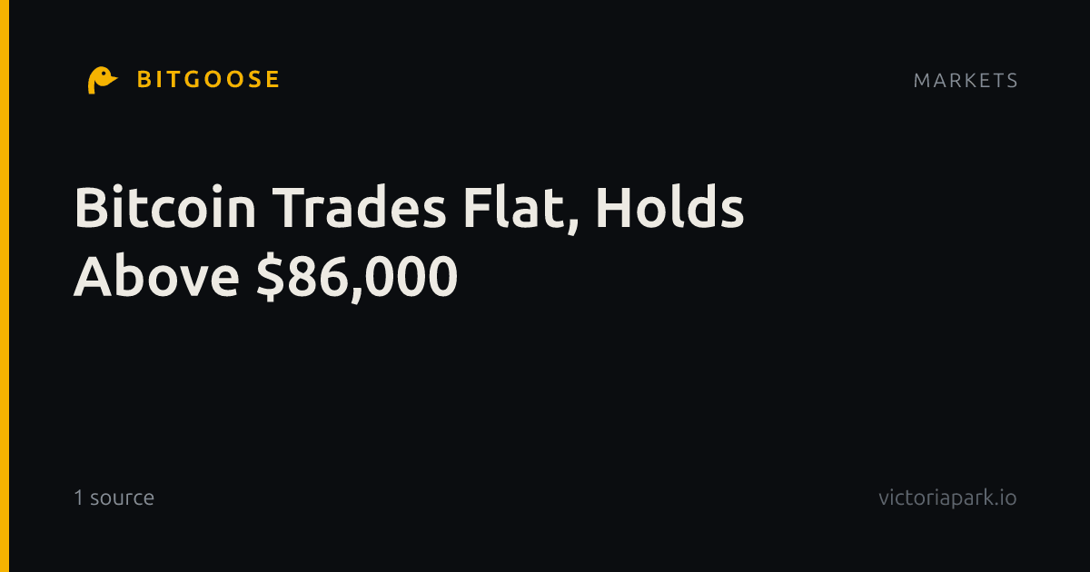Bitcoin Trades Flat, Holds Above $86,000