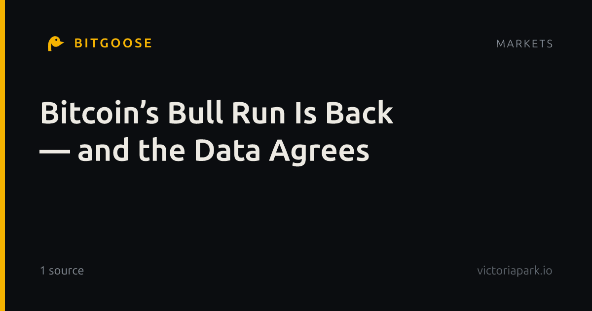Bitcoin’s Bull Run Is Back — and the Data Agrees