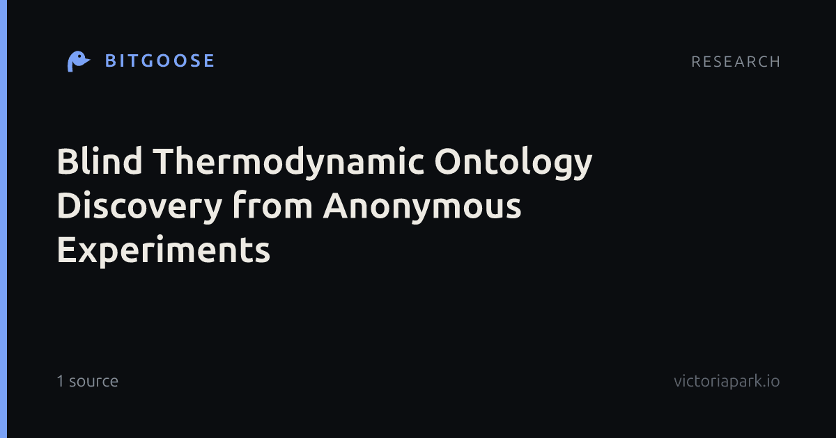 Blind Thermodynamic Ontology Discovery from Anonymous Experiments