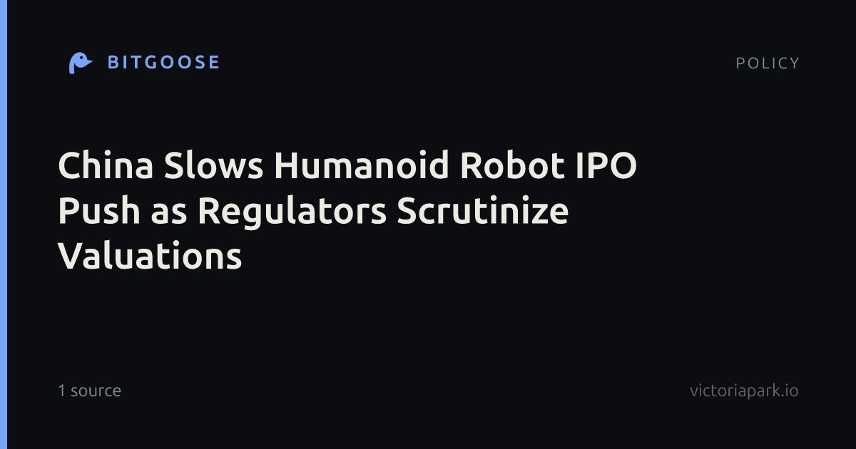 China Slows Humanoid Robot IPO Push as Regulators Scrutinize Valuations