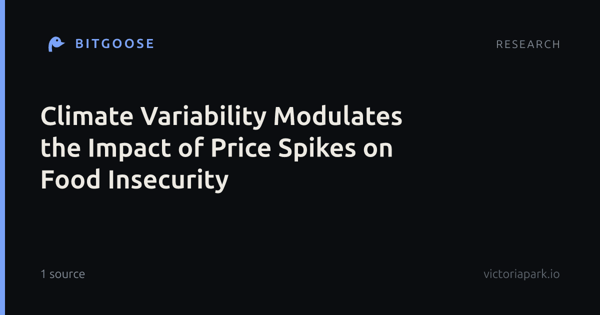 Climate Variability Modulates the Impact of Price Spikes on Food Insecurity