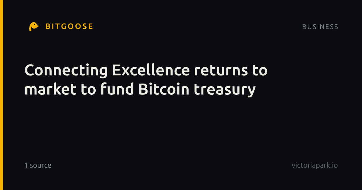 Connecting Excellence returns to market to fund Bitcoin treasury