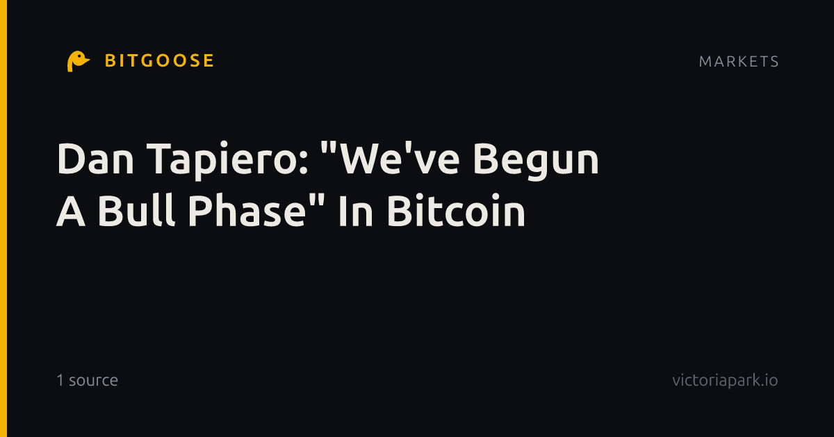 Dan Tapiero: "We've Begun A Bull Phase" In Bitcoin