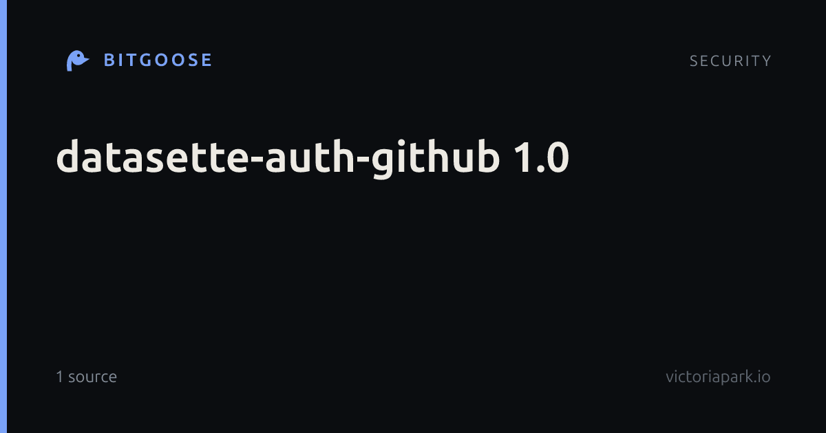datasette-auth-github 1.0