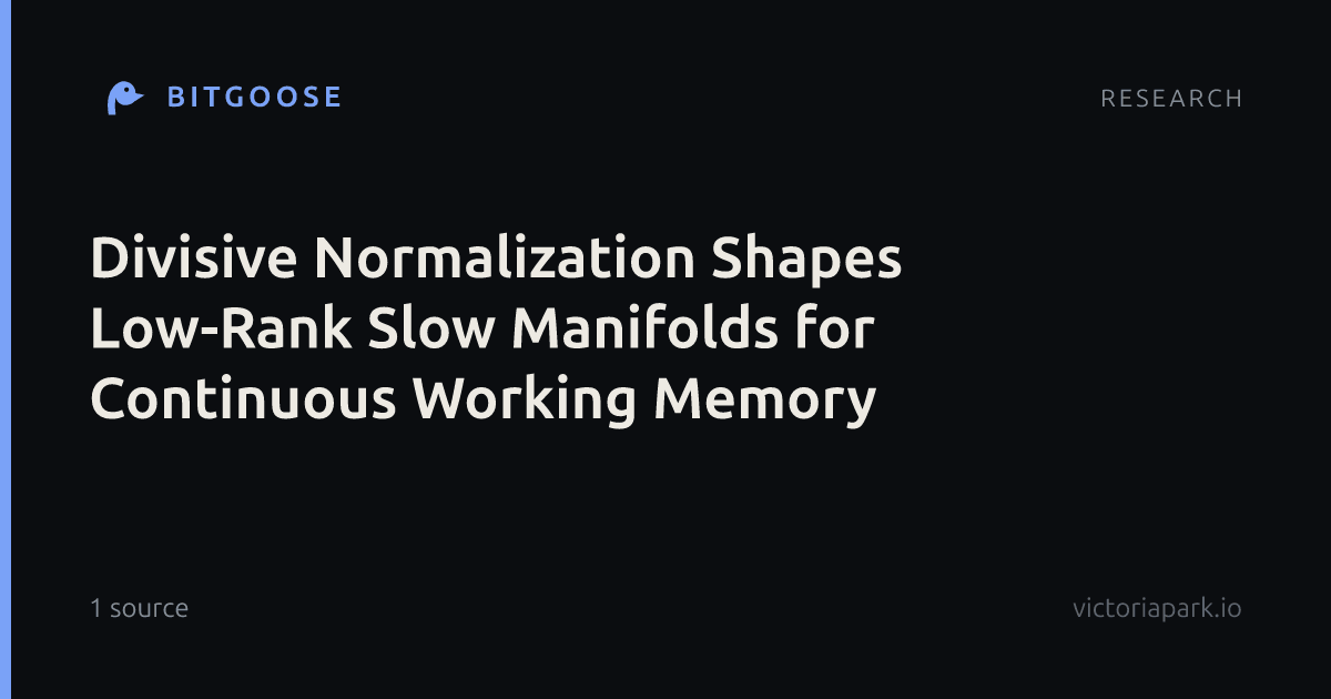 Divisive Normalization Shapes Low-Rank Slow Manifolds for Continuous Working Memory