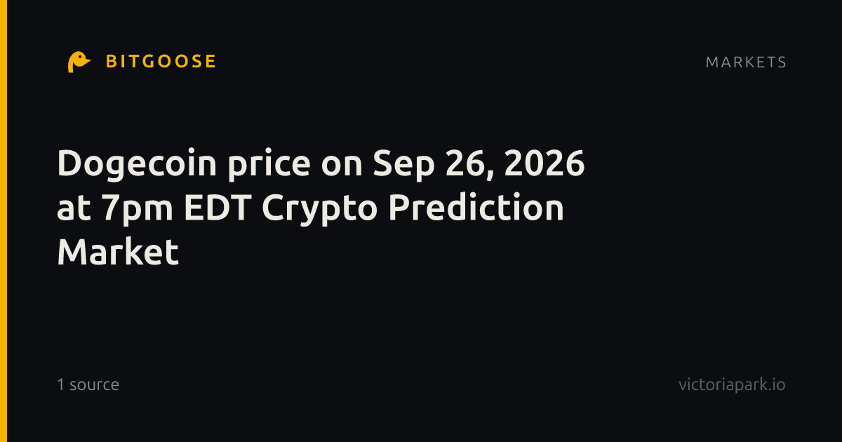 Dogecoin price on Sep 26, 2026 at 7pm EDT Crypto Prediction Market
