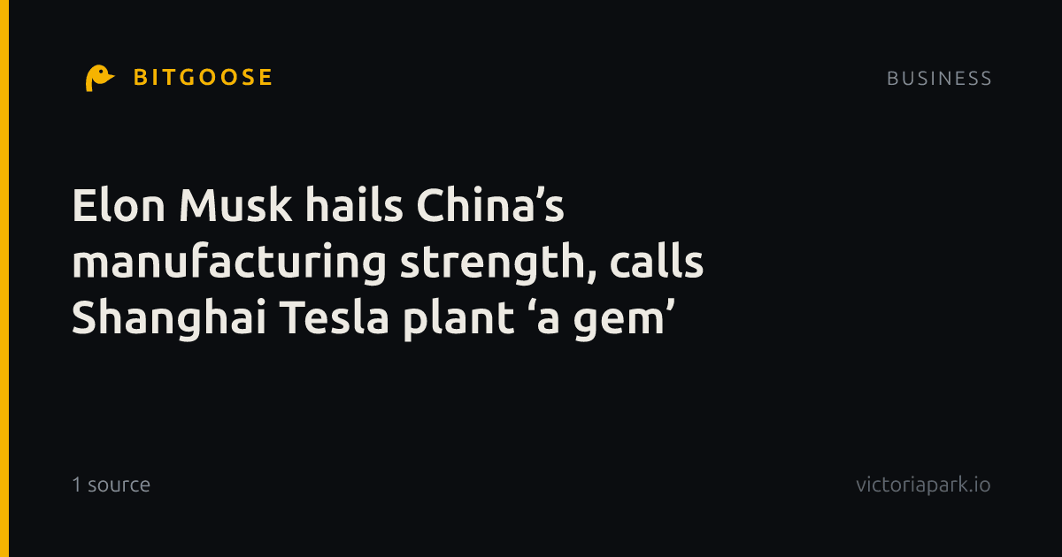 Elon Musk hails China’s manufacturing strength, calls Shanghai Tesla plant ‘a gem’