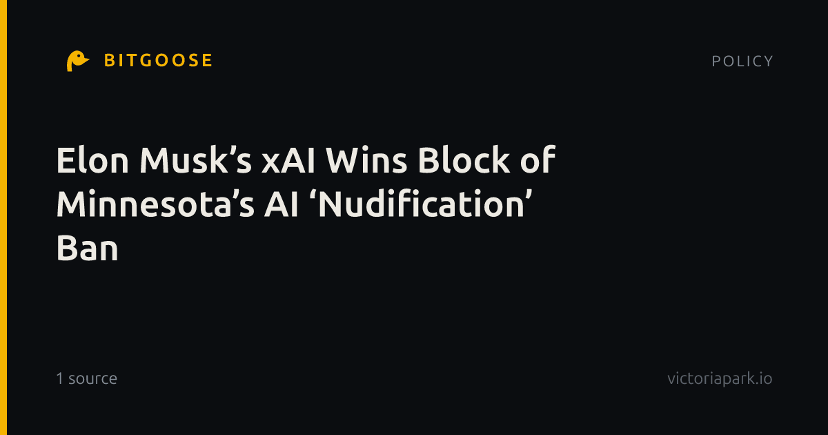 Elon Musk’s xAI Wins Block of Minnesota’s AI ‘Nudification’ Ban