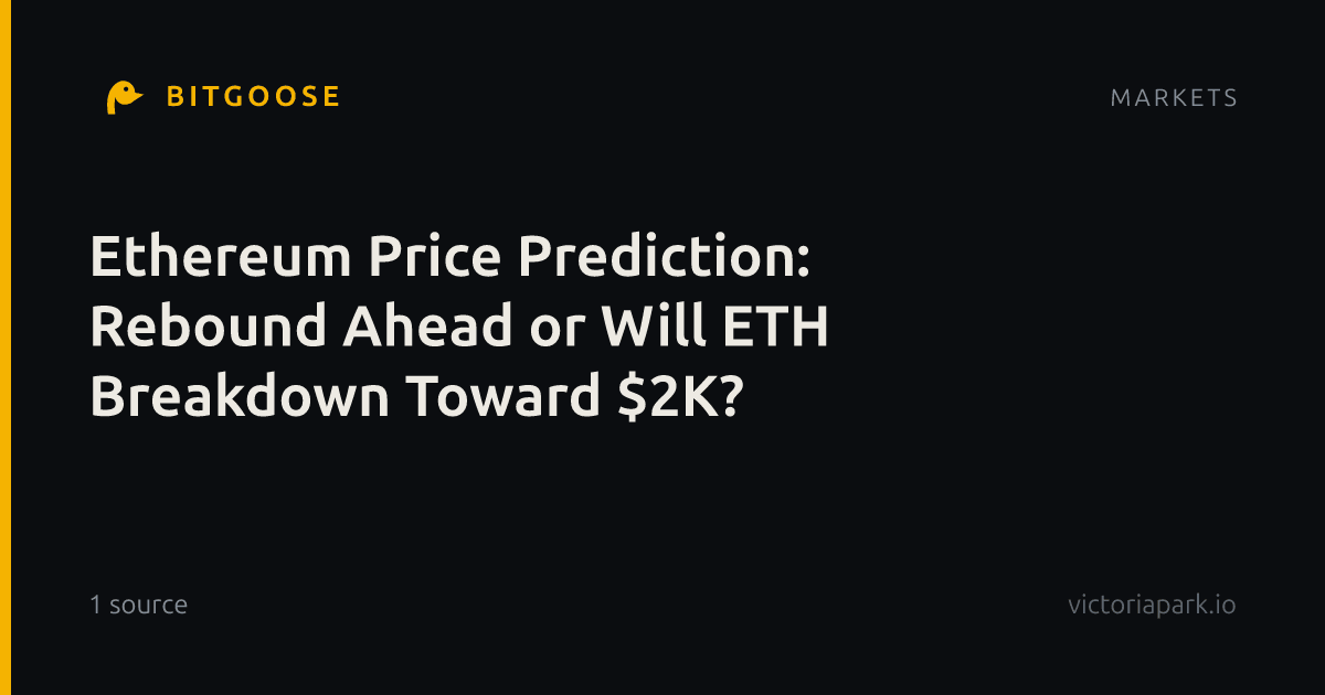 Ethereum Price Prediction: Rebound Ahead or Will ETH Breakdown Toward $2K?