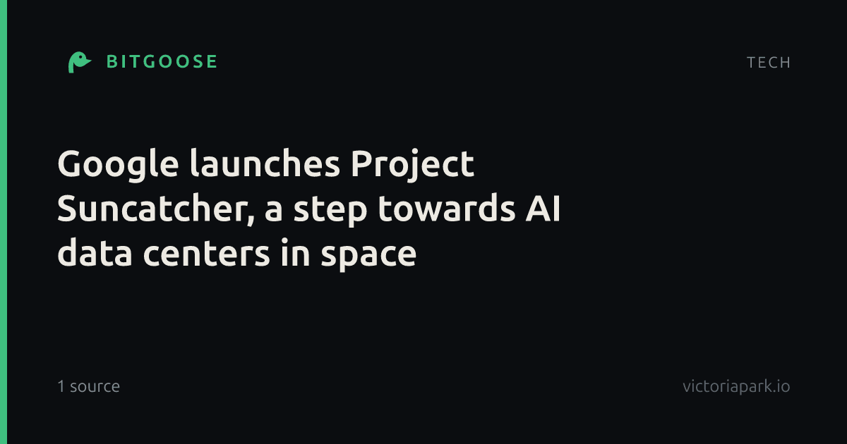 Google launches Project Suncatcher, a step towards AI data centers in space