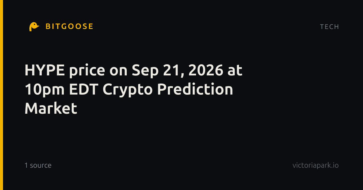 HYPE price on Sep 21, 2026 at 10pm EDT Crypto Prediction Market