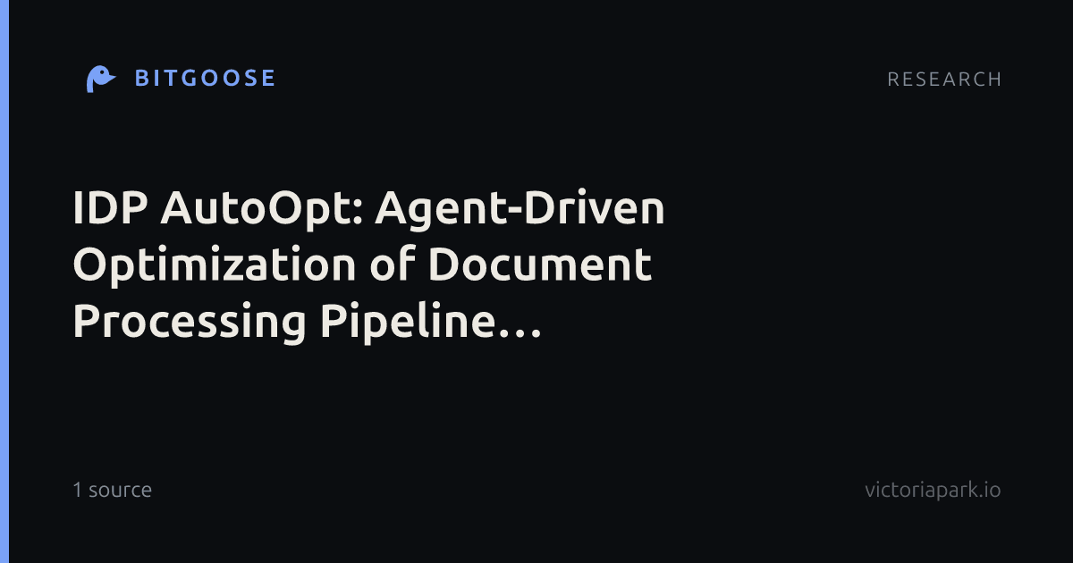 IDP AutoOpt: Agent-Driven Optimization of Document Processing Pipeline Configurations
