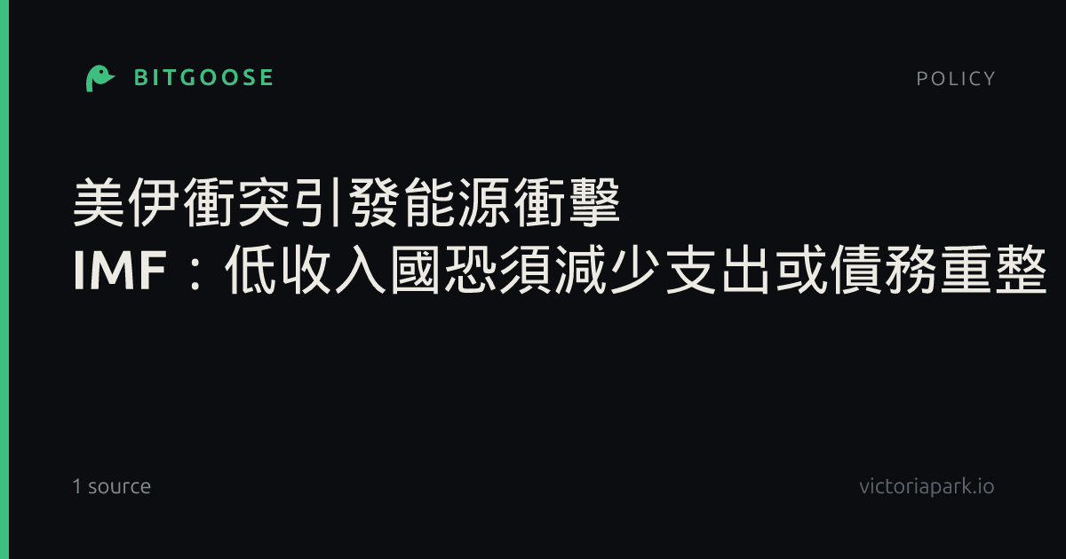 美伊衝突引發能源衝擊 IMF:低收入國恐須減少支出或債務重整