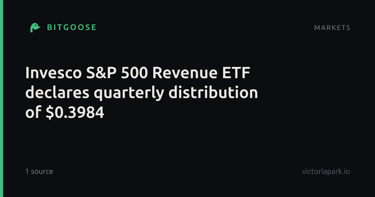 Invesco S&P 500 Revenue ETF declares quarterly distribution of $0.3984